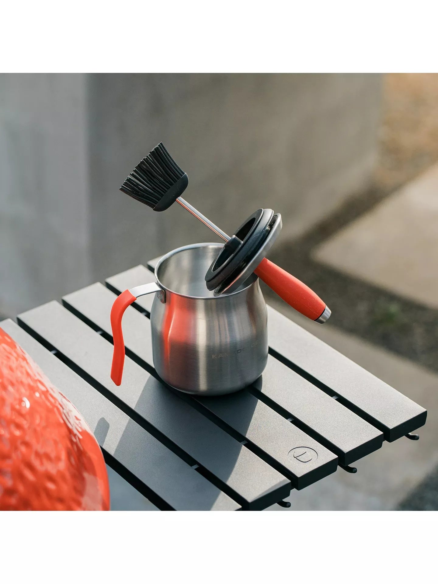 Kamado Joe Krafted Stainless Steel BBQ Basting Pot & Brush