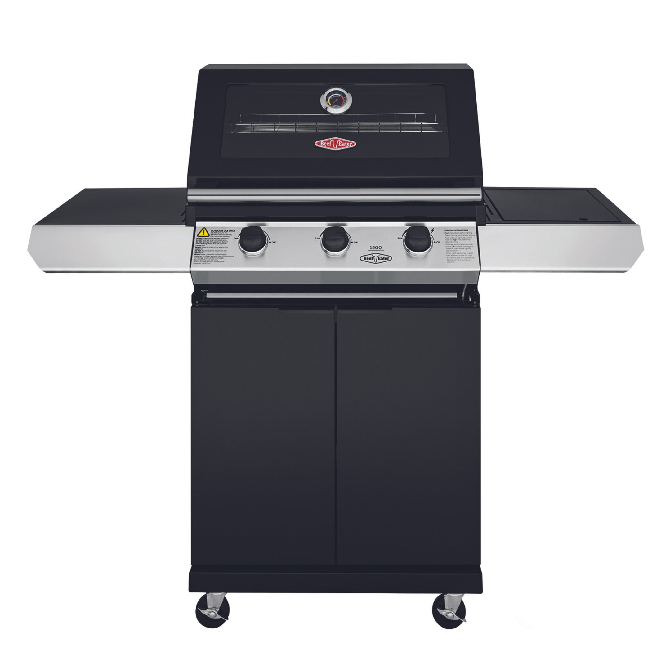 BeefEater 1200E 3 Burner Cabinet Trolley and sideburner