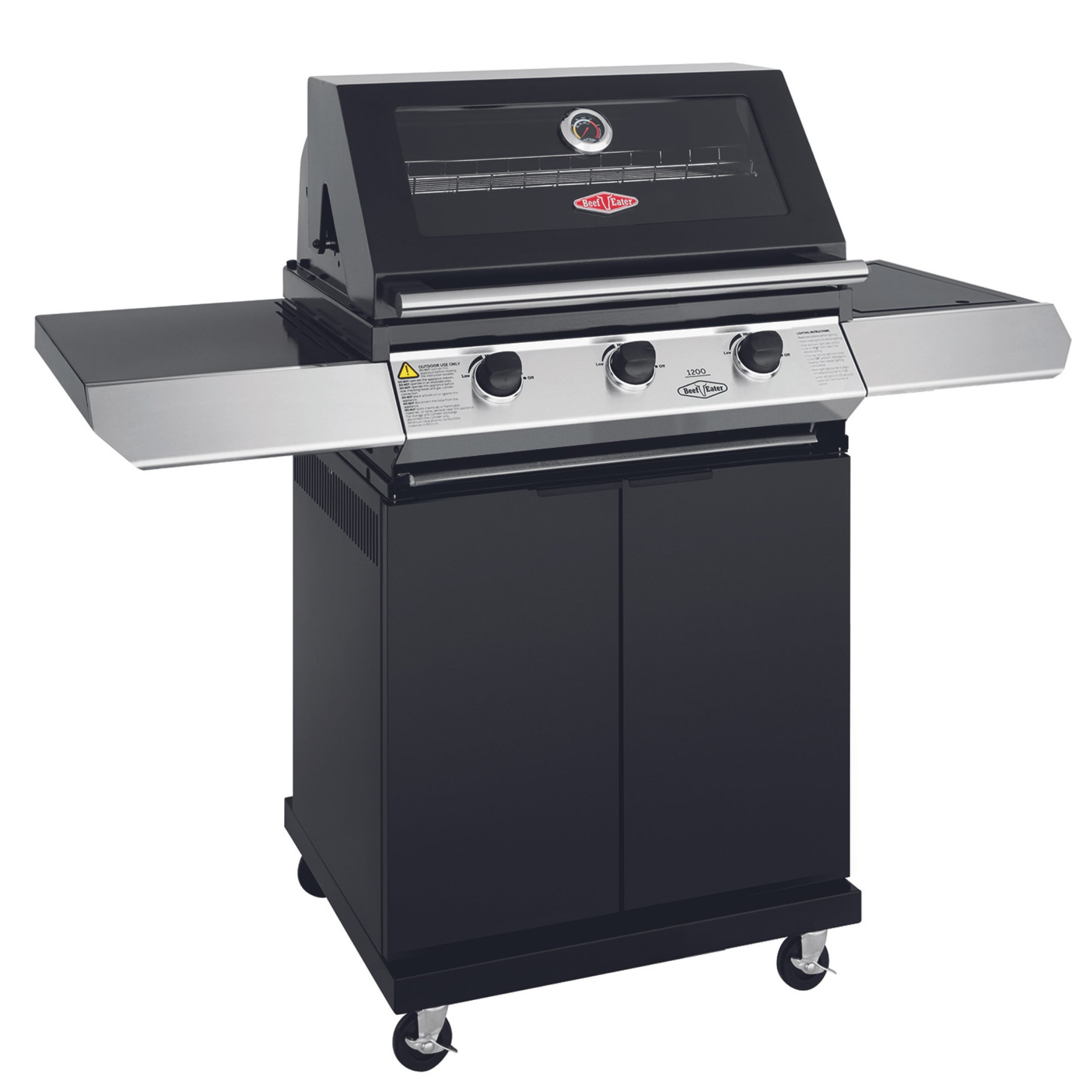 BeefEater 1200E 3 Burner Cabinet Trolley and sideburner