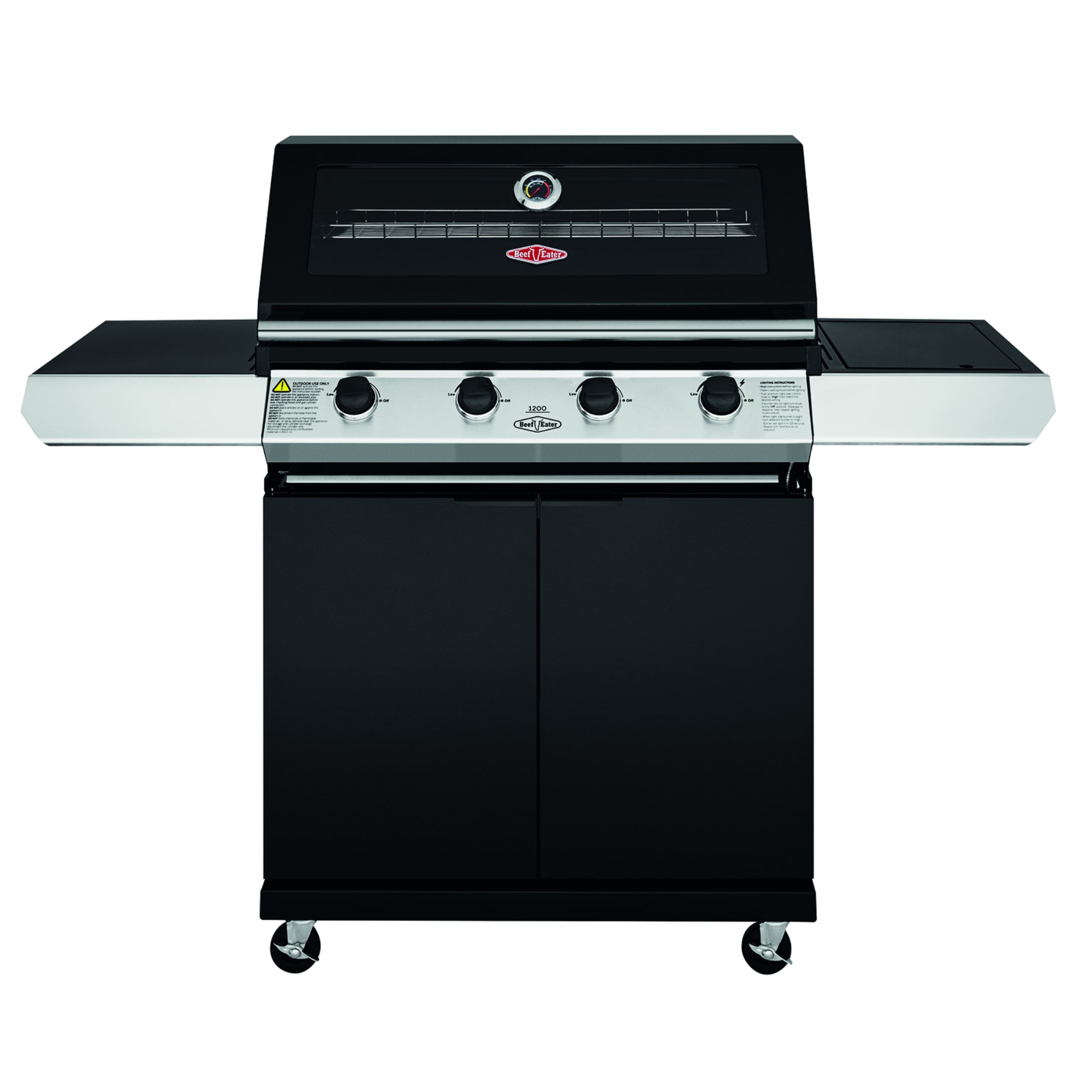Ex-Display Beefeater 1200E 4 burner cabinet trolley and sideburner