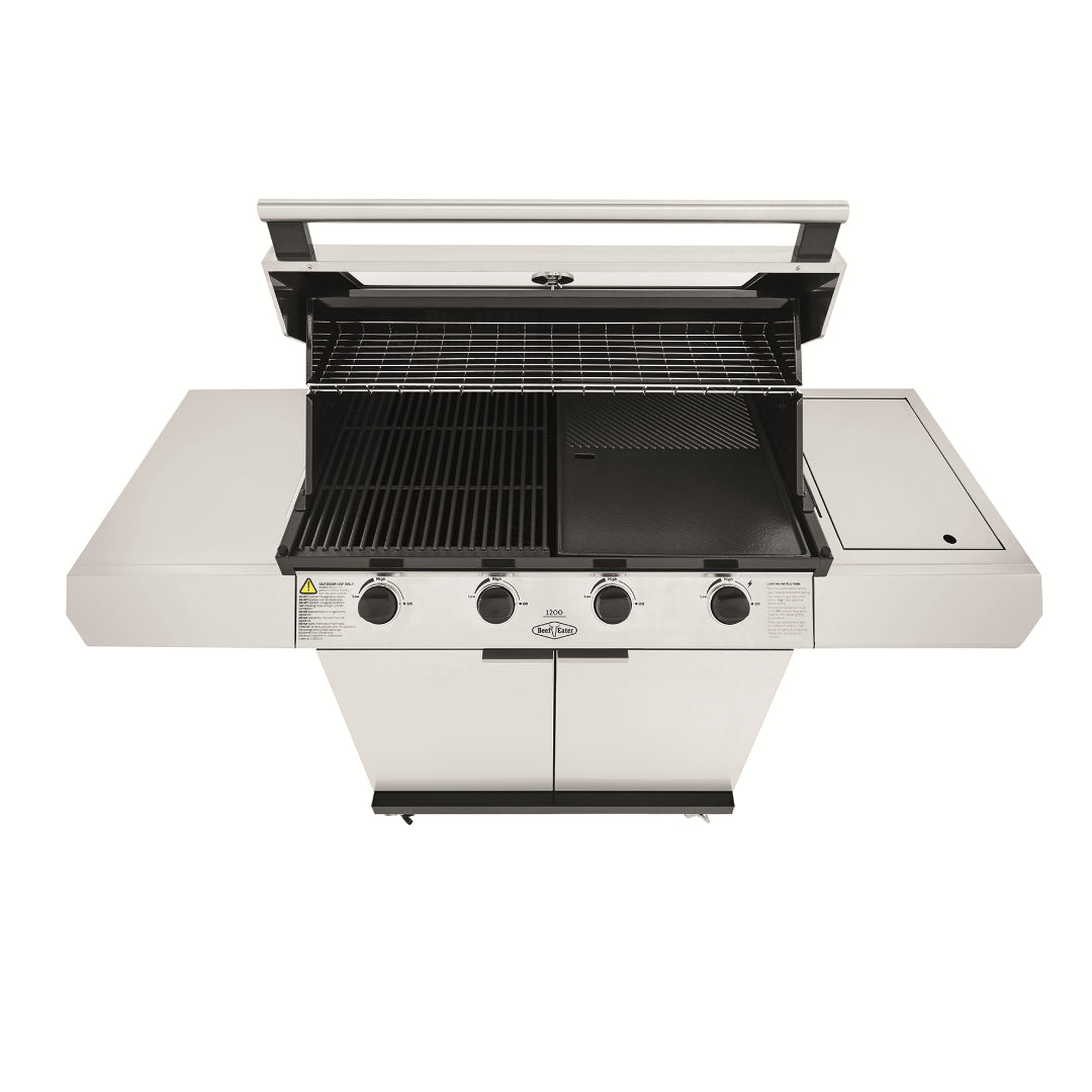 BeefEater 1200S Series 4 Burner Gas Barbecue with Cabinet Trolley and Side Burner