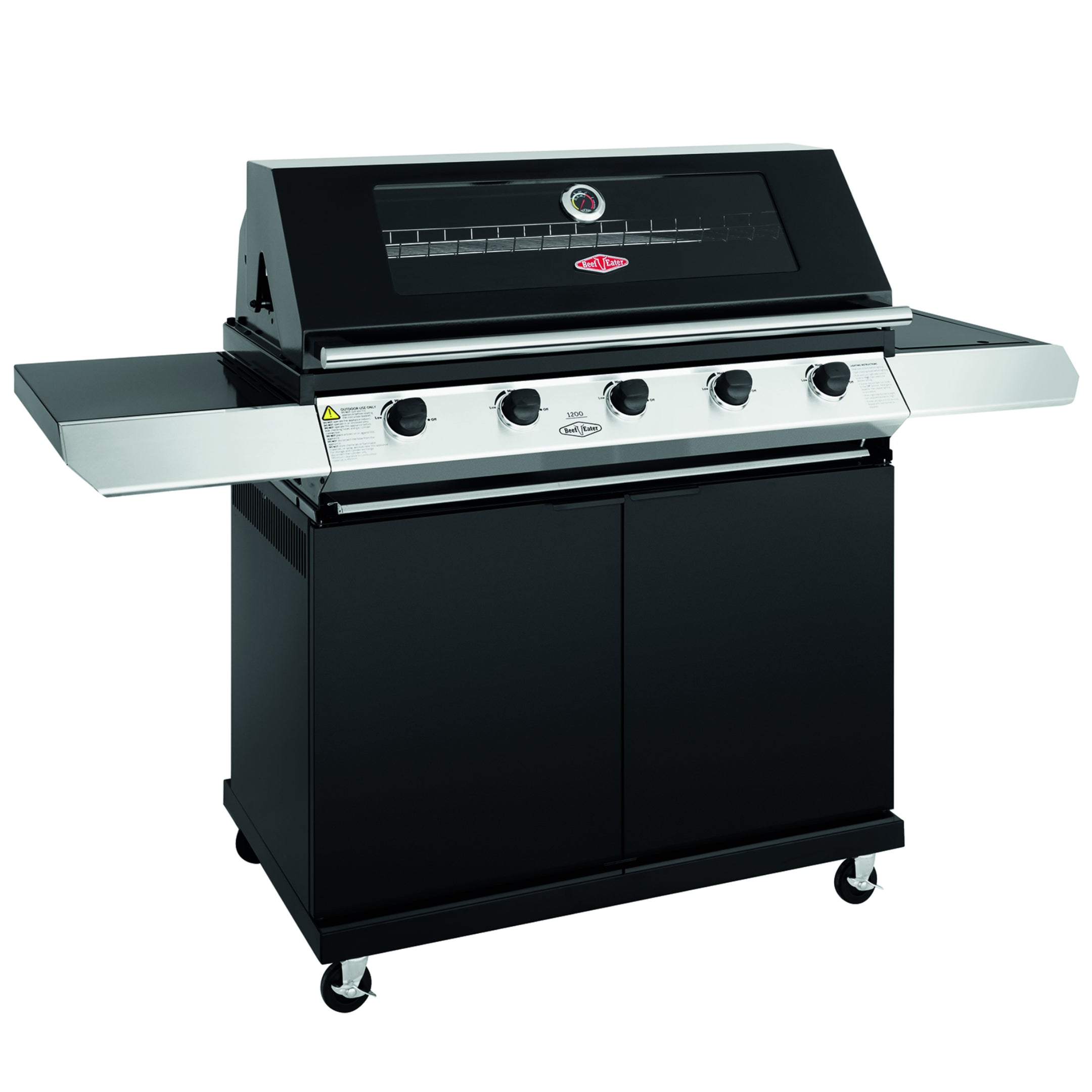 Beefeater 1200E 5 burner cabinet trolley and sideburner