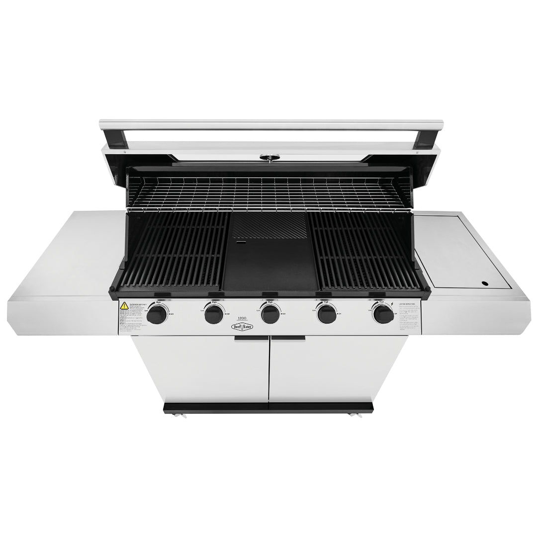 BeefEater 1200S Series 5 Burner Gas Barbecue with Cabinet Trolley and Side Burner