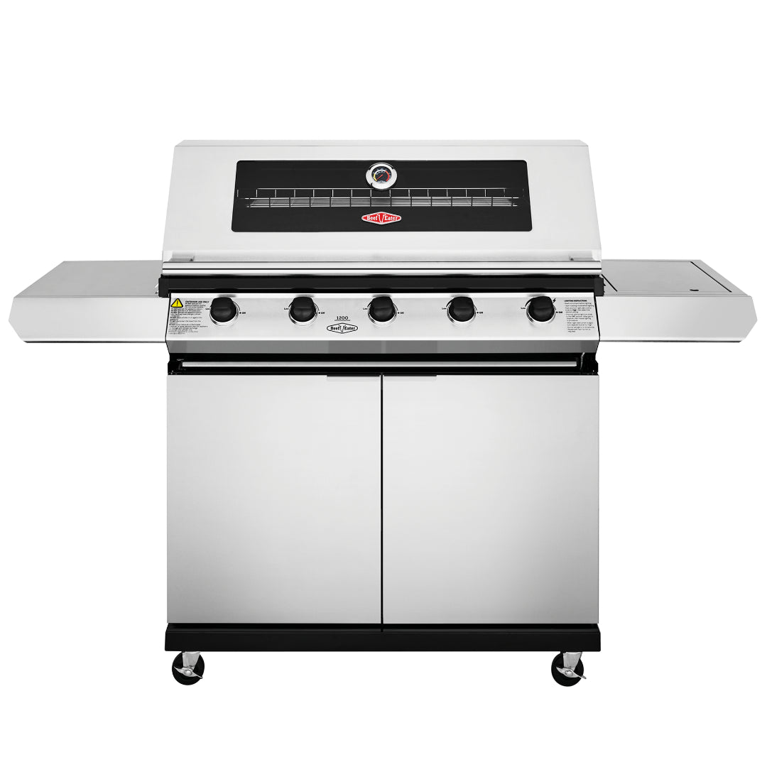 BeefEater 1200S Series 5 Burner Gas Barbecue with Cabinet Trolley and Side Burner