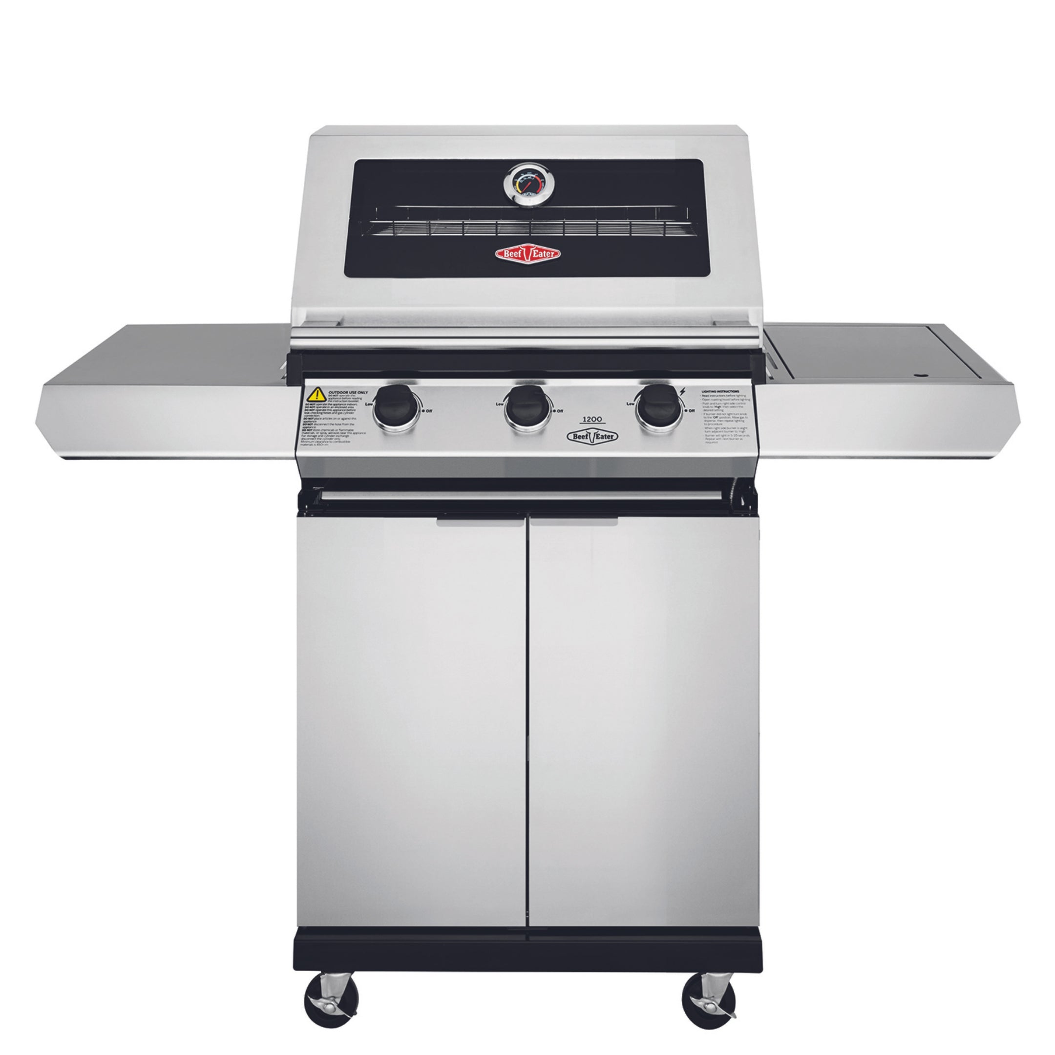 BeefEater 1200S 3 Burner Cabinet Trolley and sideburner