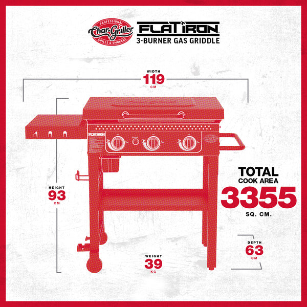 Ex-Display Char-Griller 3-Burner Flat Iron® Gas Griddle