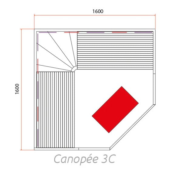 Canopee 3-4 Person Corner Sauna