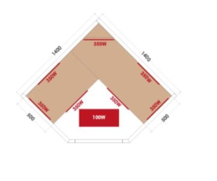 Purewave 3 person Corner Full Spectrum Infrared Sauna