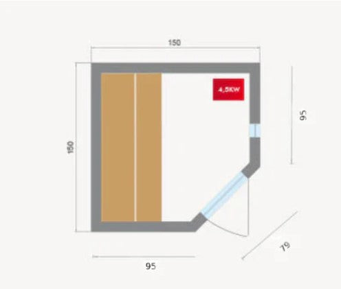 Zen 3 /4 Person Corner Steam Sauna