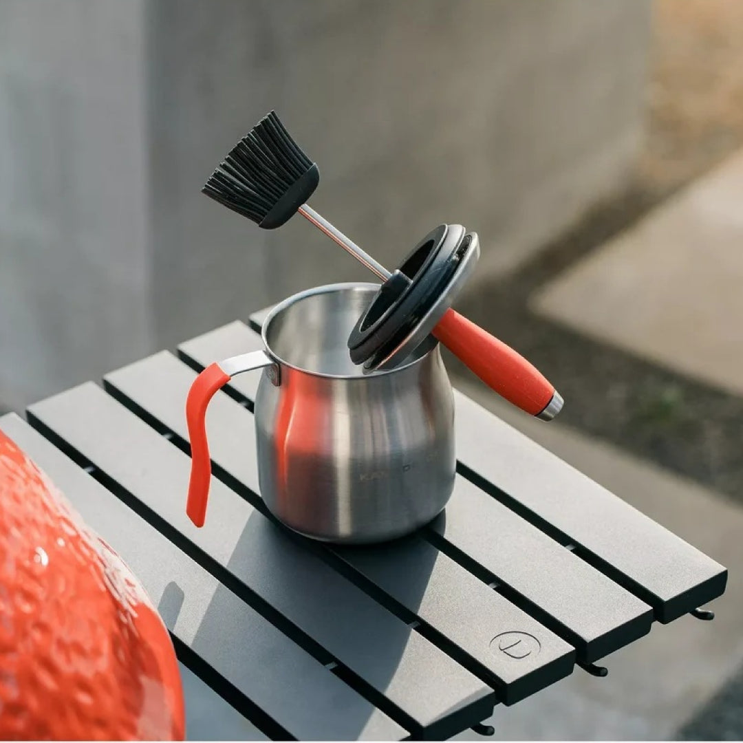 Kamado Joe Krafted Stainless Steel BBQ Basting Pot & Brush